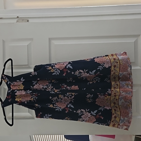 Crystal Sky, flowers dress, navy blue, size small - Picture 2 of 3